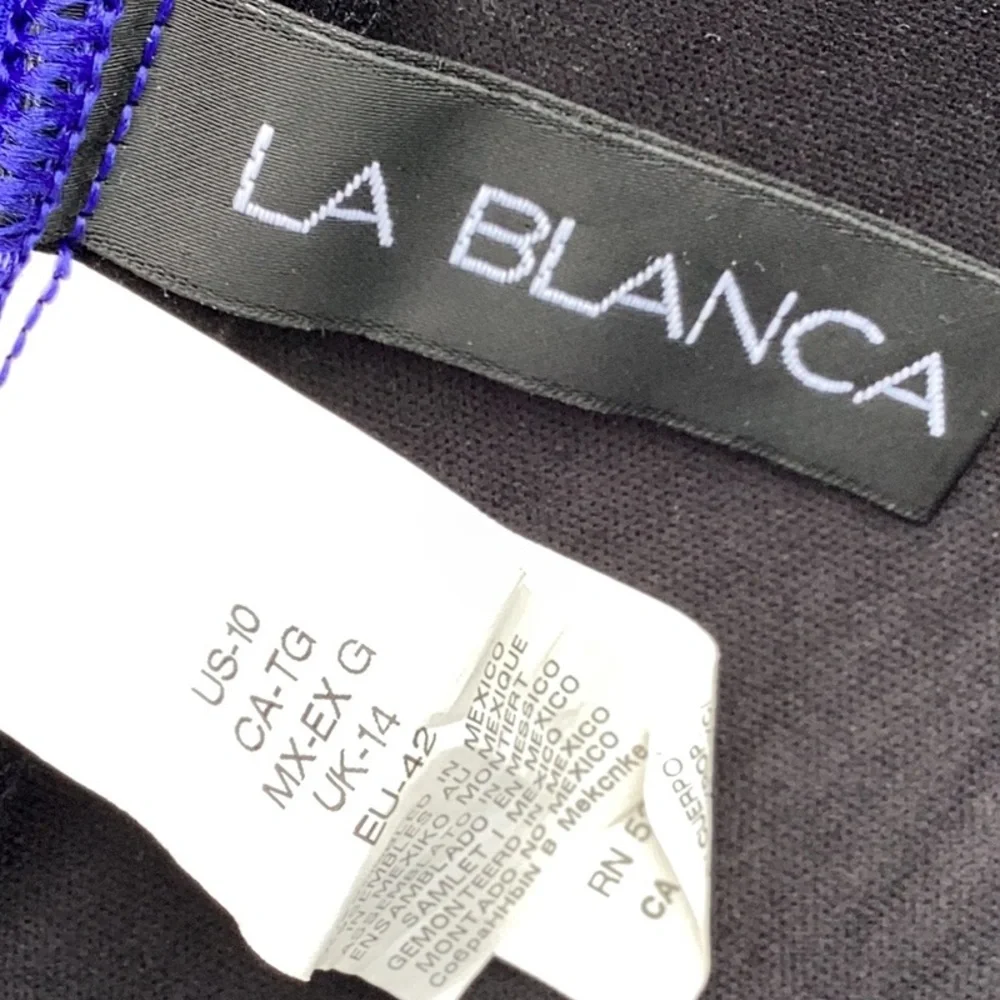 La Blänca Vibrant Blue Halter Tankini Top Size 10 - Picture 5 of 5